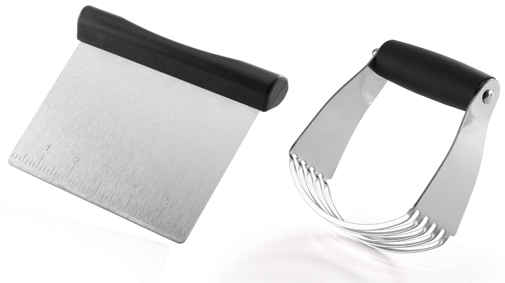 Spring Chef - Dough Blender and Pastry Cutter, Stainless Steel Nut, Pie, Pastry and Dough Cutter and Scraper, Multipurpose Bakin
